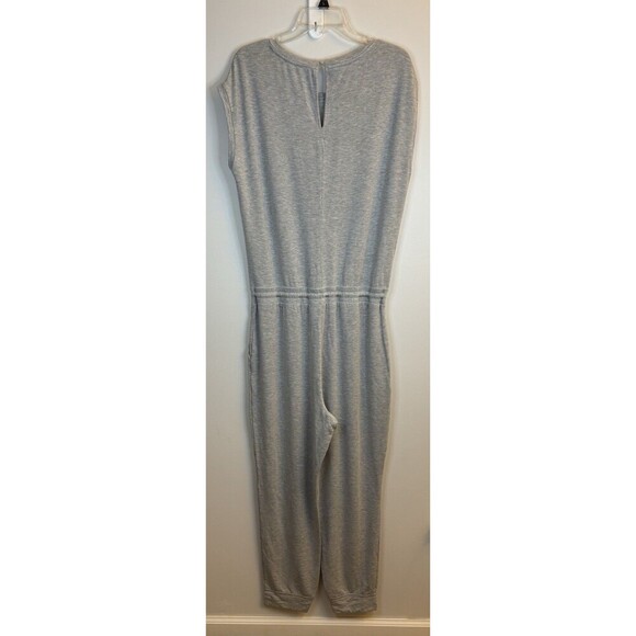 BANANA REPUBLIC Cozy Knit Jogger Jumpsuit Women Large Tall Gray Cap Sleeve - Picture 3 of 14